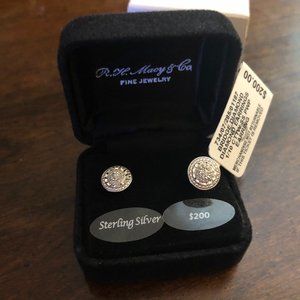 sterling silver diamond stud earrings